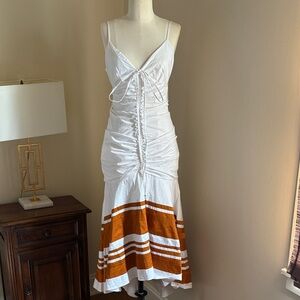 Gorgeous Veronica Beard White and Orange Dress